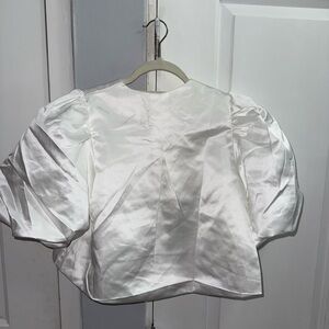 Elegant White Satin Women's CropTop